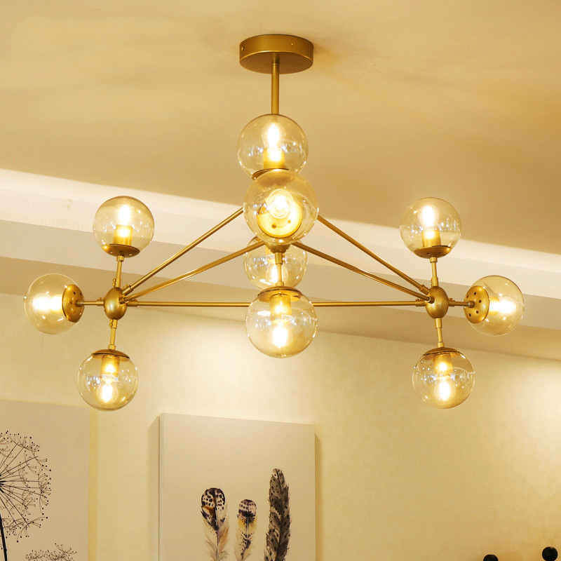 Đèn thả hiện đại xi vàng 10 bóng 01T10 - Thành Đạt